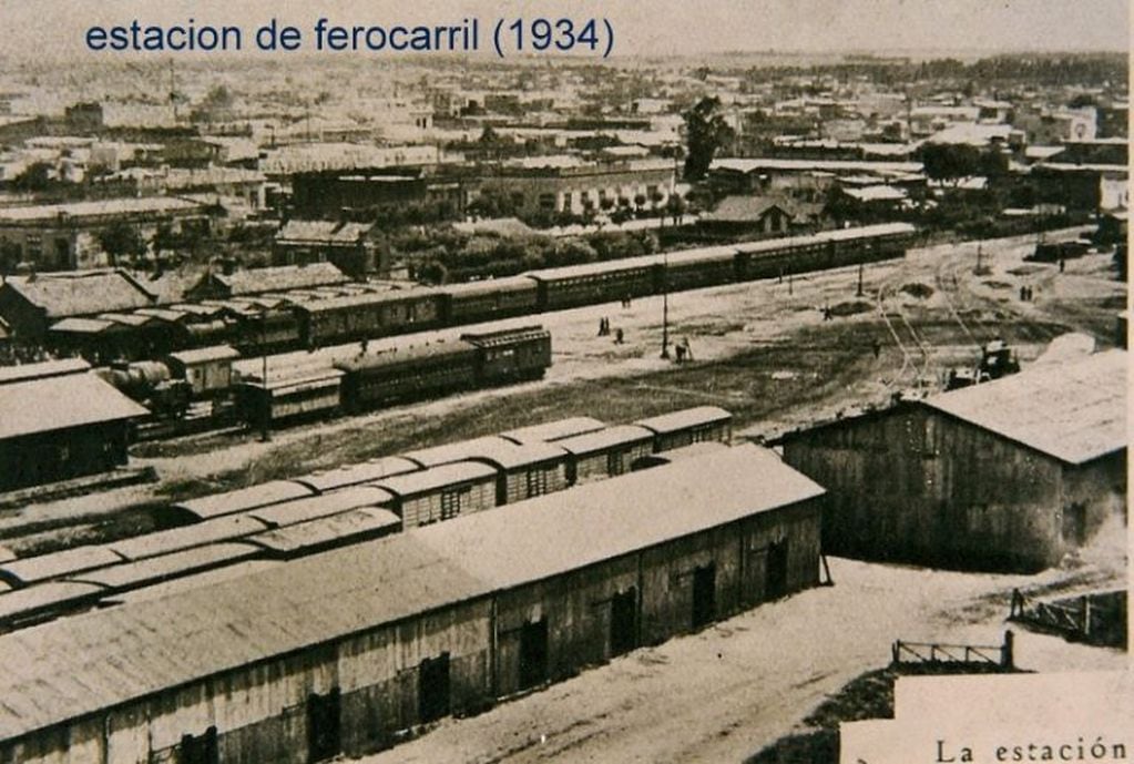 Estación de tren Tres Arroyos 1934 (foto: archivo personal Andrés Errea)