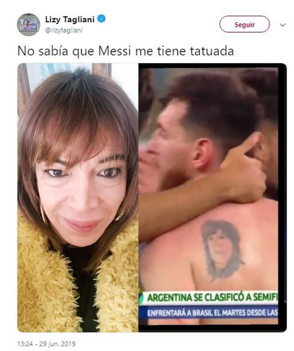 Lizy Tagliani hizo un hilarante descubrimiento sobre Messi: "No sabía que me tenía tatuada"