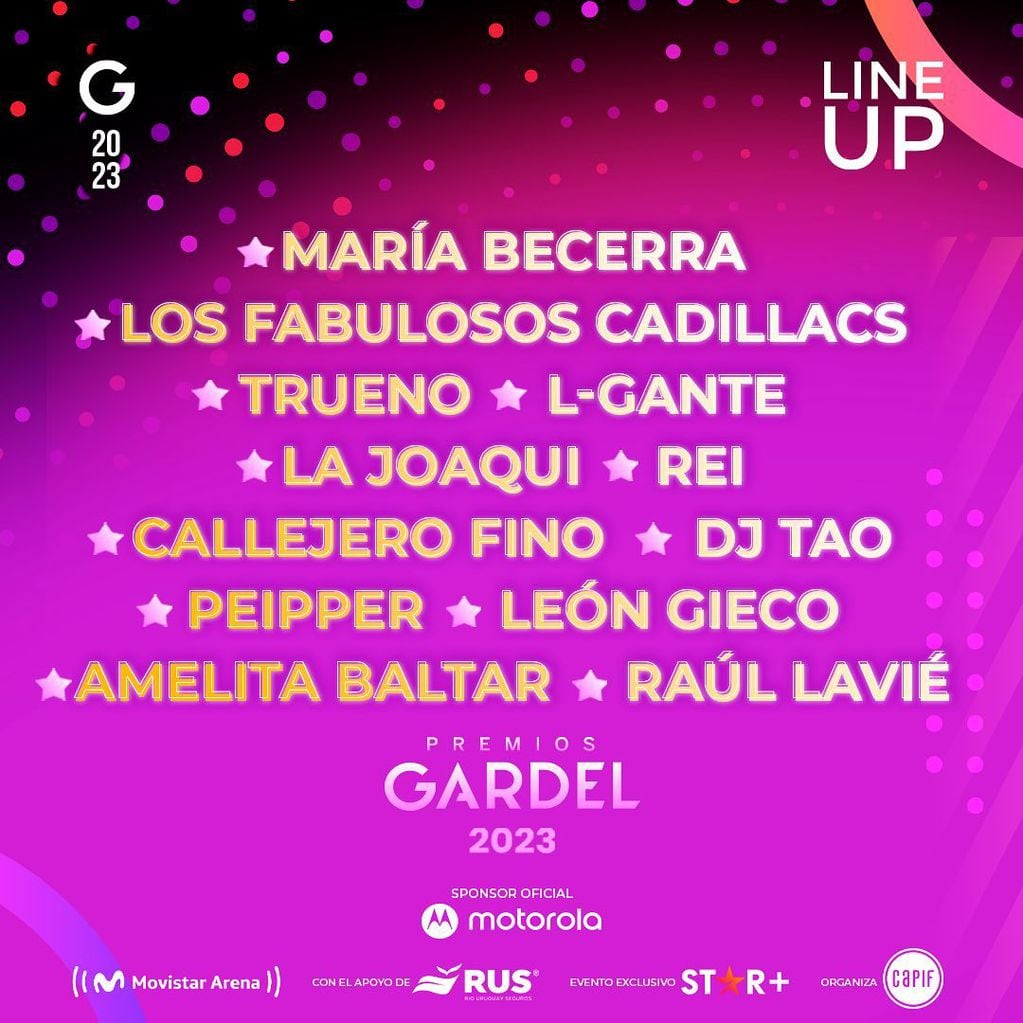 La Joaqui, L-Gante y más: qué artistas se presentarán en vivo durante los Premios Gardel 2023