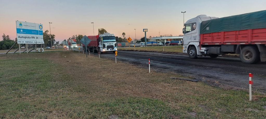 Sunchales: paso por desvío de la RN 34 a la altura de la rotonda