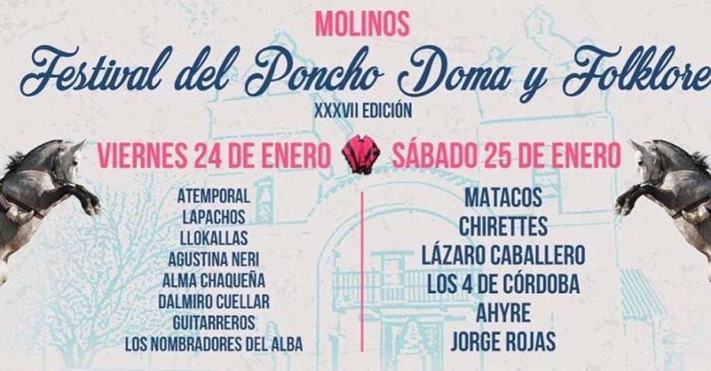 Festival del Poncho, Doma y Folklore en Molinos (Facebook La Cacharpaya)
