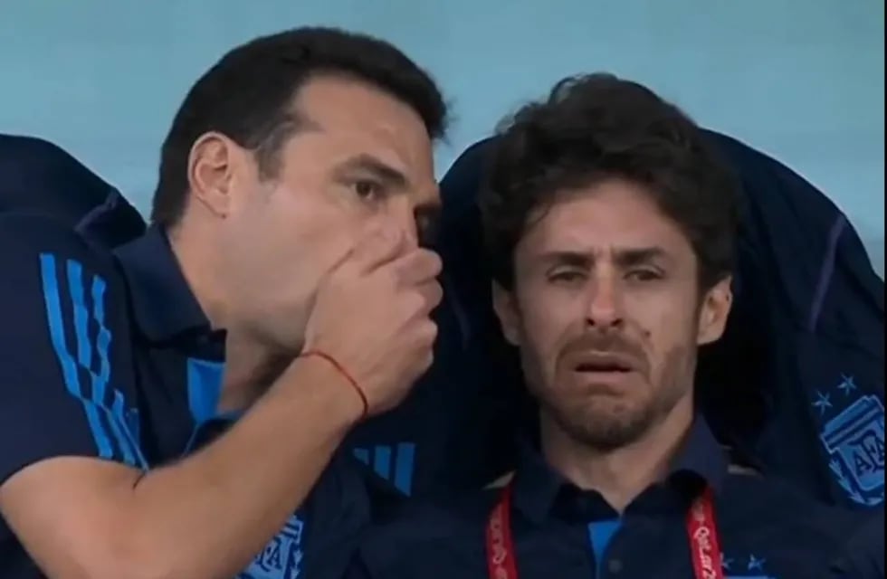 El cordobés Pablo Aimar y su reacción tras el gol de Messi ante México (Captura).