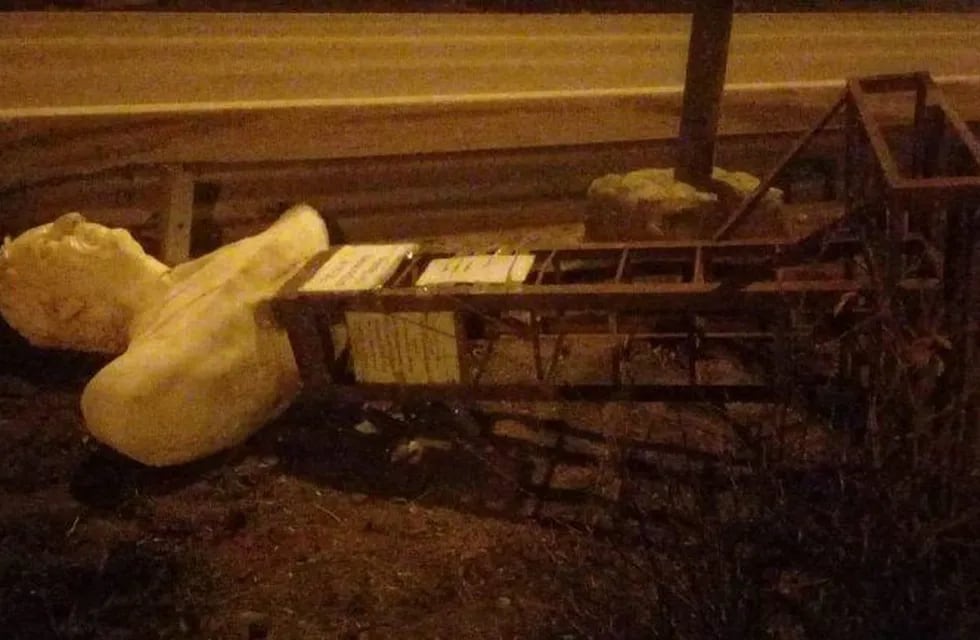 Un hombre quiso romper un monumento de Néstor Kirchner con una camioneta en Neuquén
