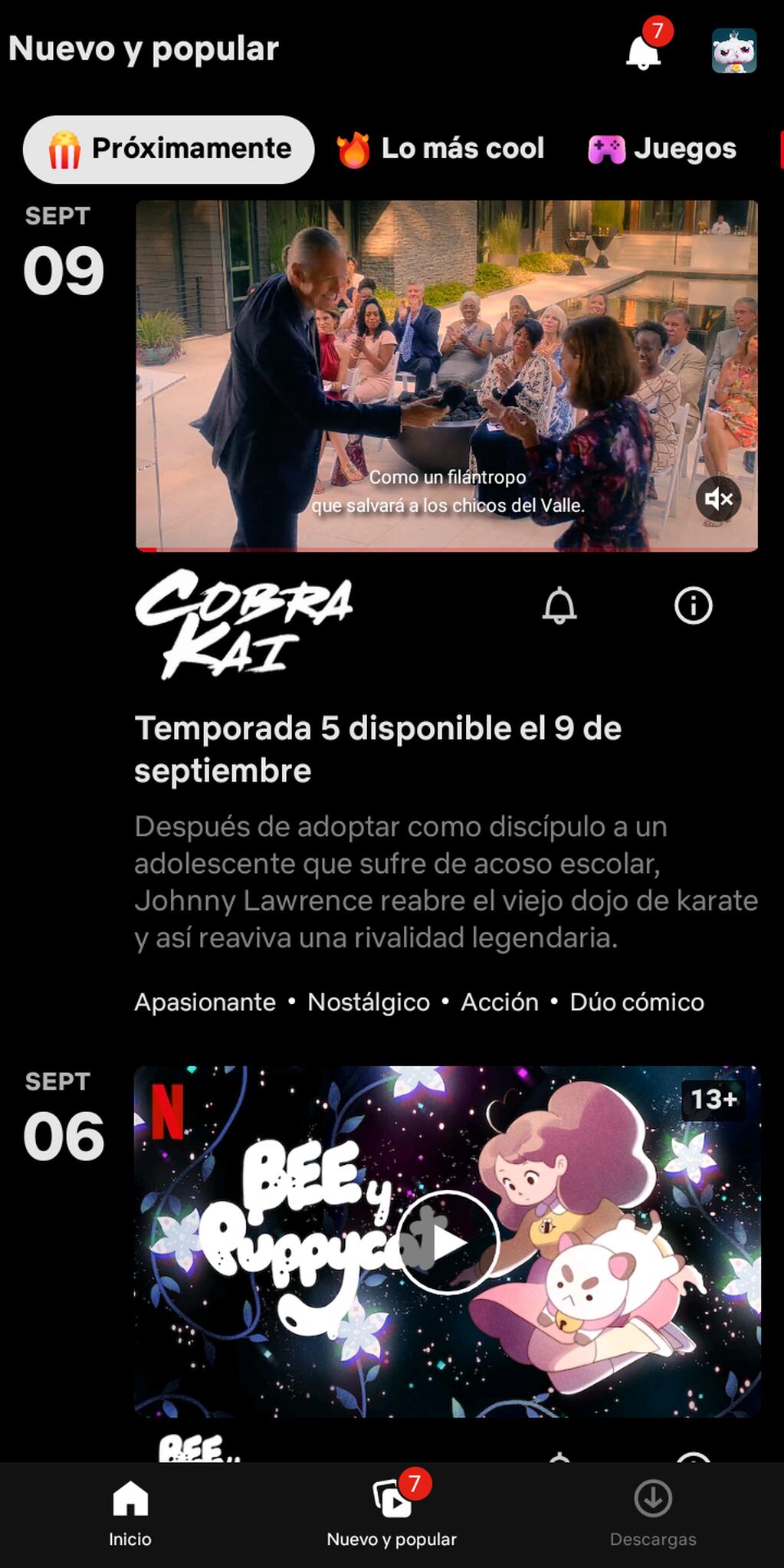 "Nuevo y popular" la nueva sección en Netflix junto a "Reels".