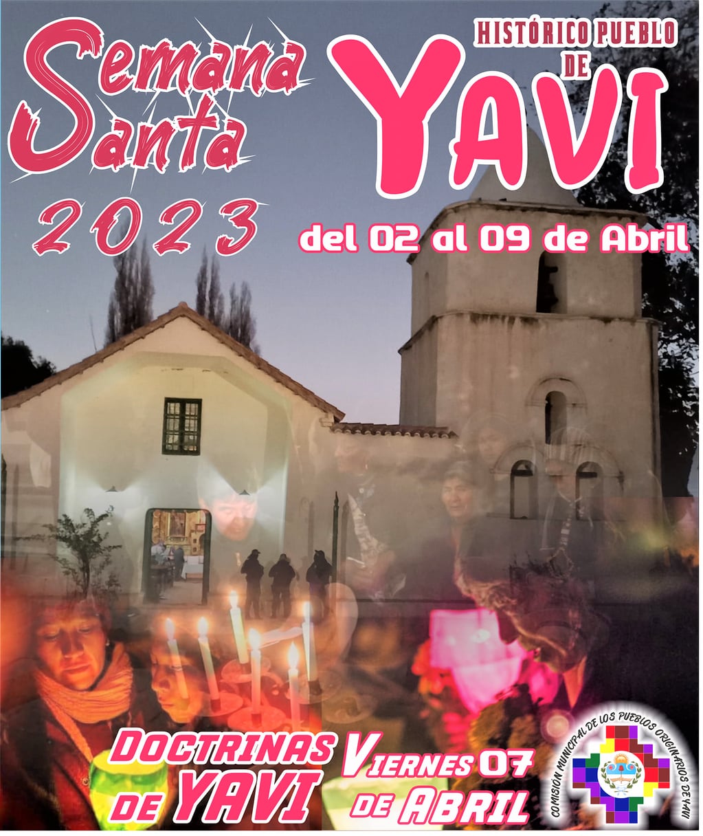 Pieza gráfica que promociona el turismo religioso para la Semana Santa en Yavi, Jujuy.