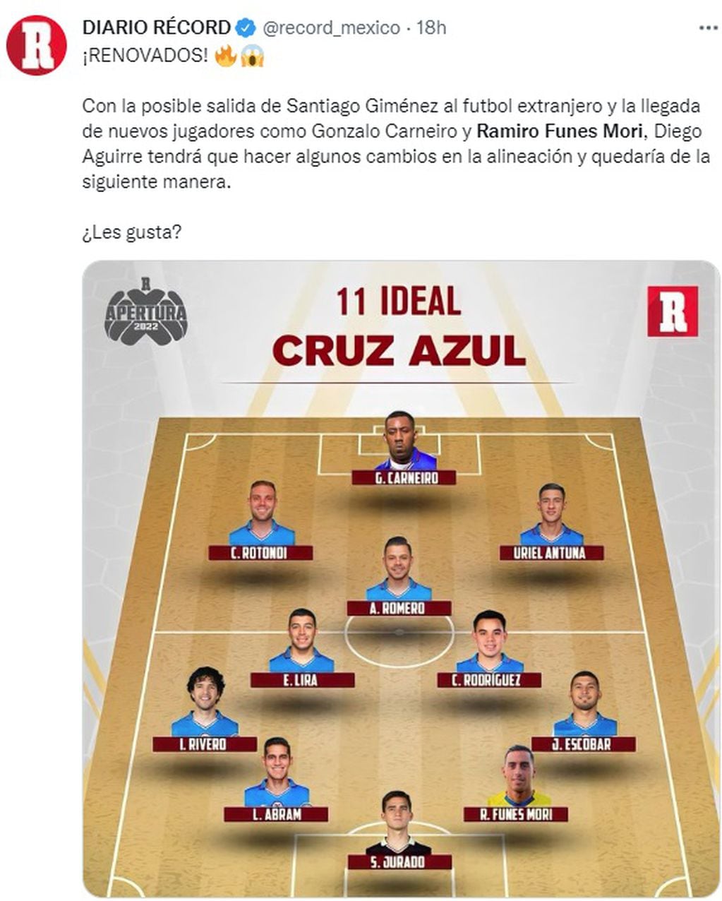 La prensa deportiva de México ya presenta el once ideal de Cruz Azul.
