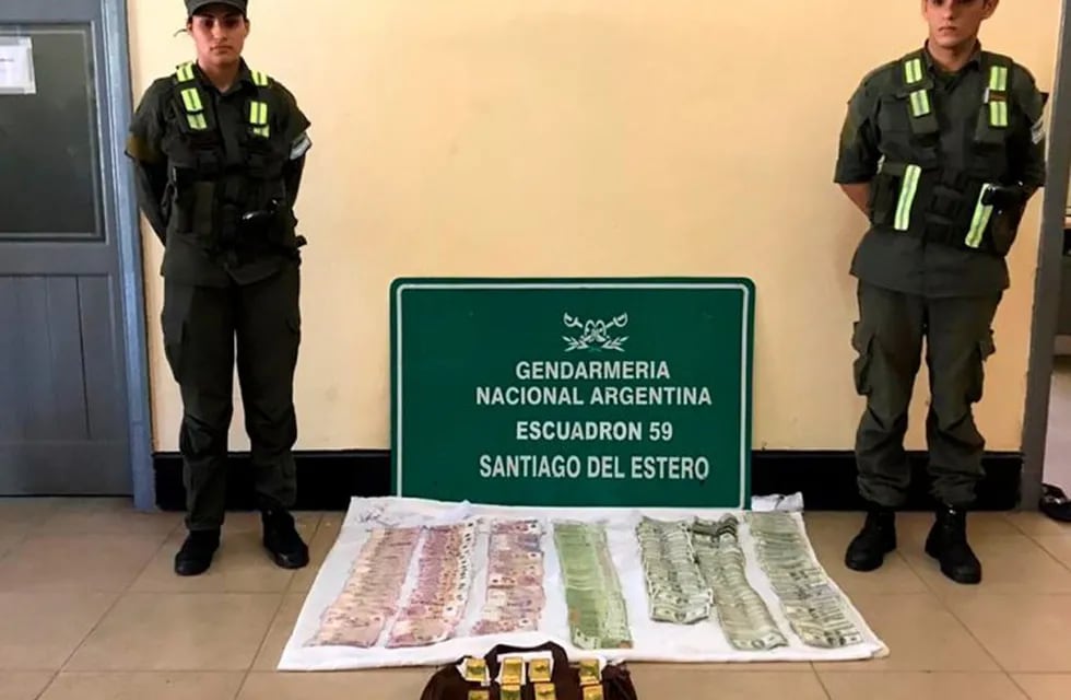 Salteño detenido con oro en Santiago del Estero (Gendarmería Nacional)