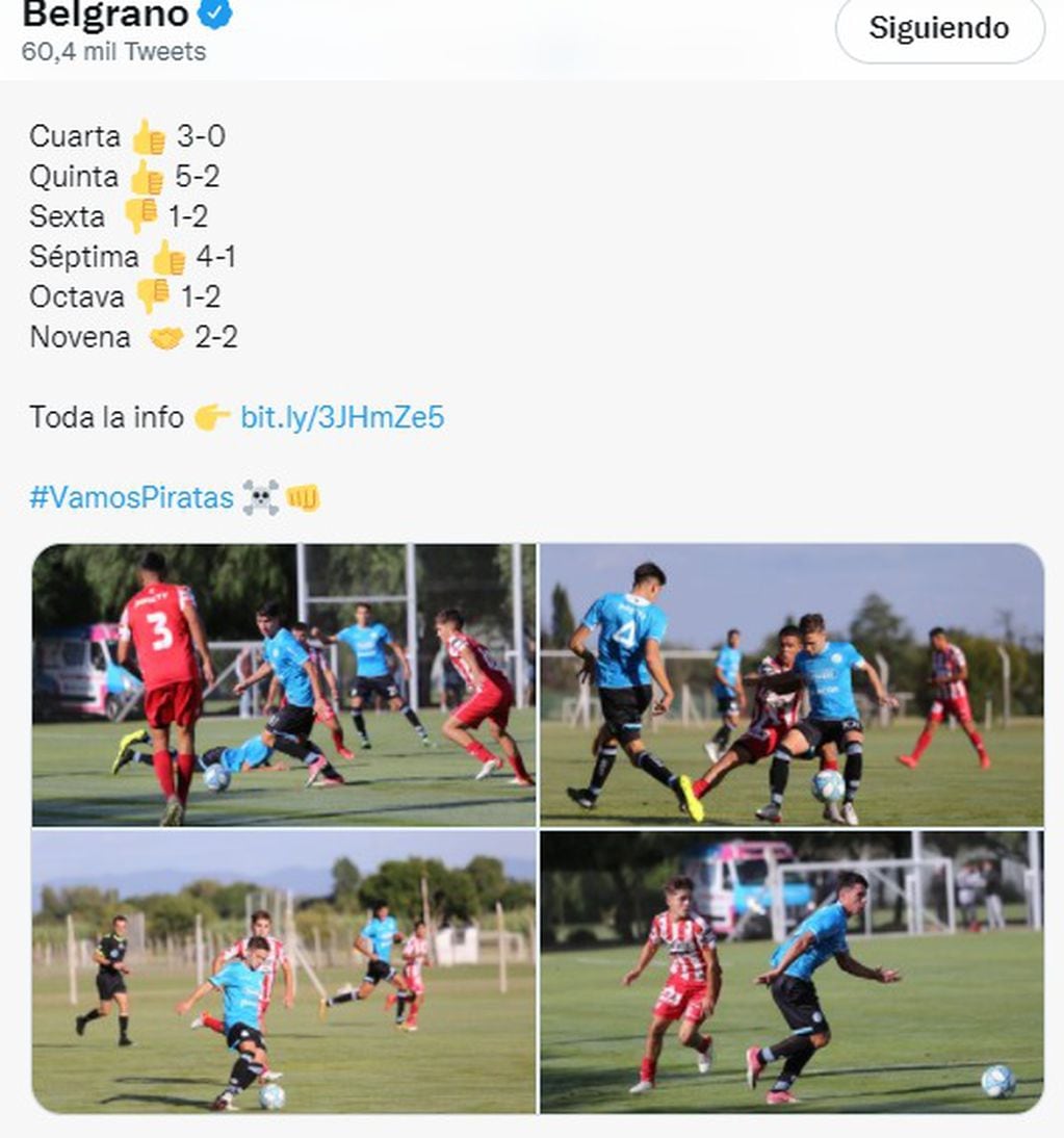 Clásico entre juveniles de Belgrano e Instituto en el torneo de la Primera Nacional.