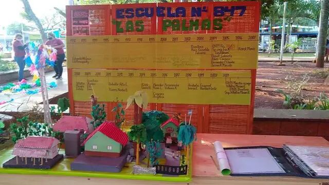 Alumnos de escuelas primarias de Eldorado realizaron exposición de maquetas en la plaza Sarmiento