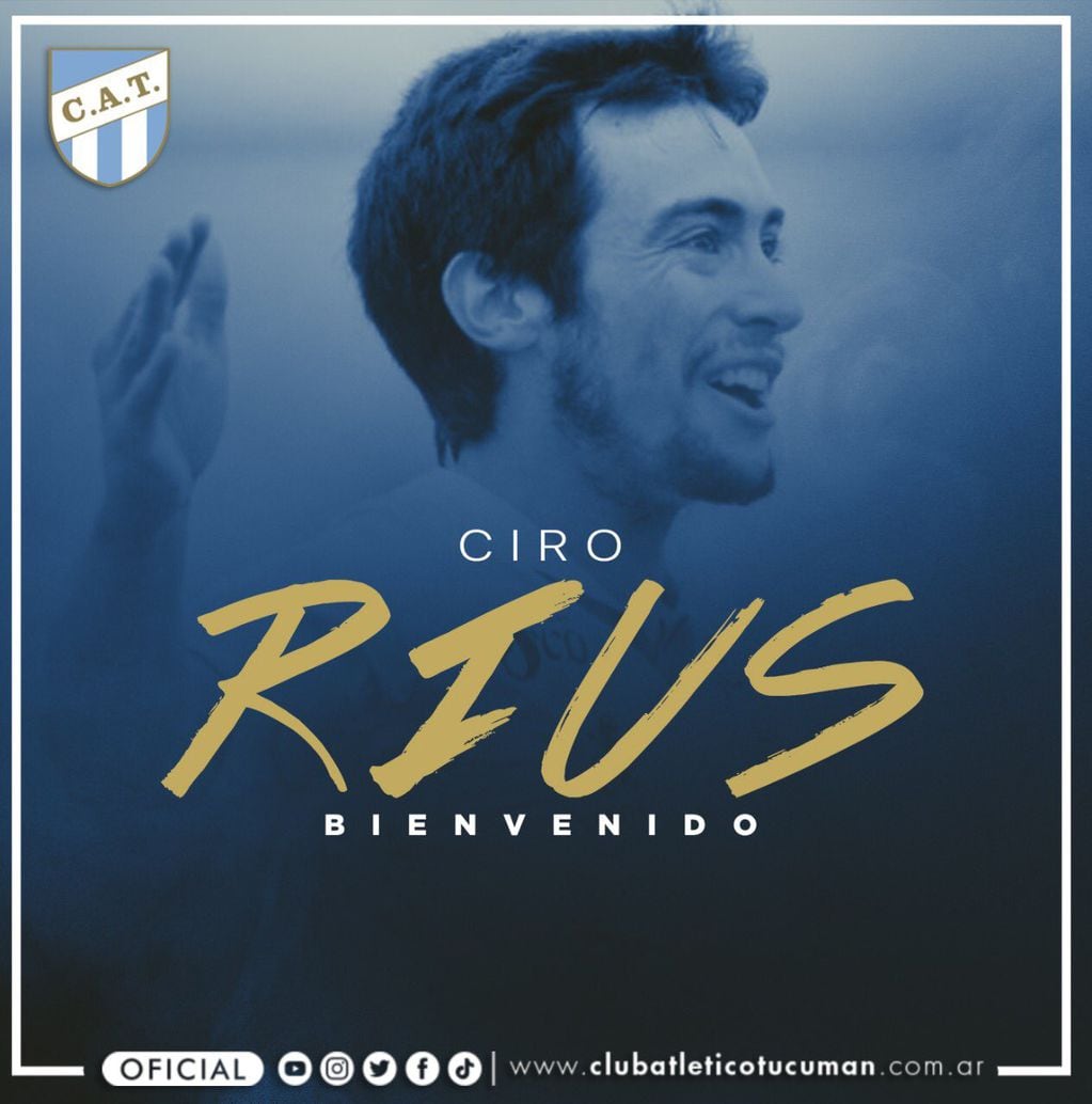 Ciro Rius es nuevo refuerzo de Atlético Tucumán.
