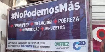 Cartel del G-20 de Córdoba contra la dirigencia política