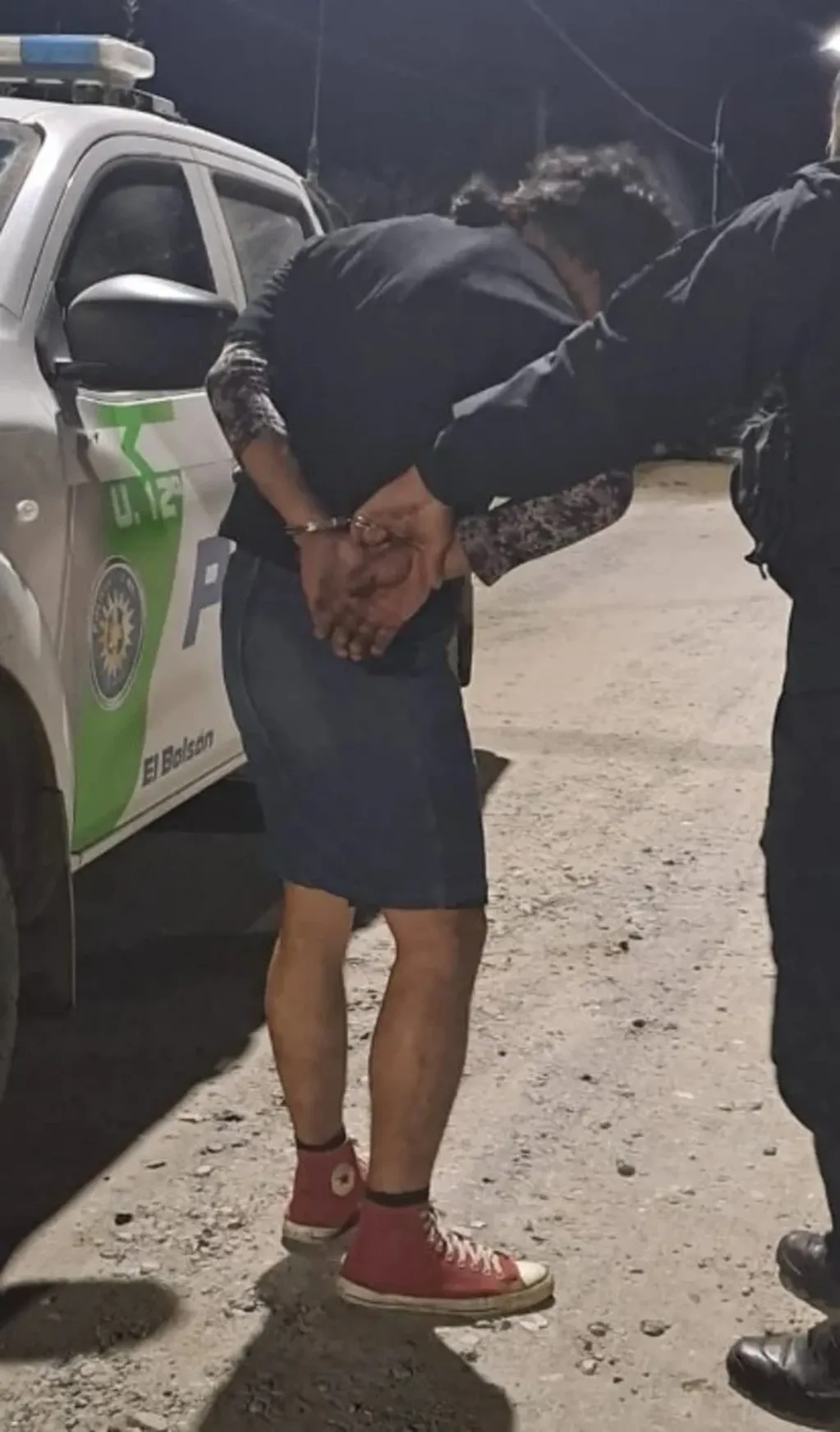 Jones Huala detenido. Foto: Policía de Río Negro
