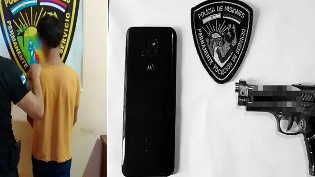 Fueron detenidos tras robar un celular a punta de pistola en Jardín América