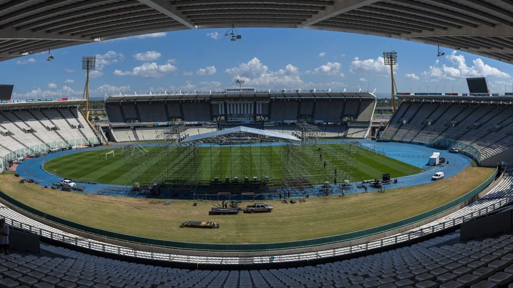 Así luce el estadio Kempes a la espera del recital de Joaquín Sabina. Luego, jugará Talleres. (Prensa Talleres).