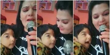 Gabriela cantando para Agustín