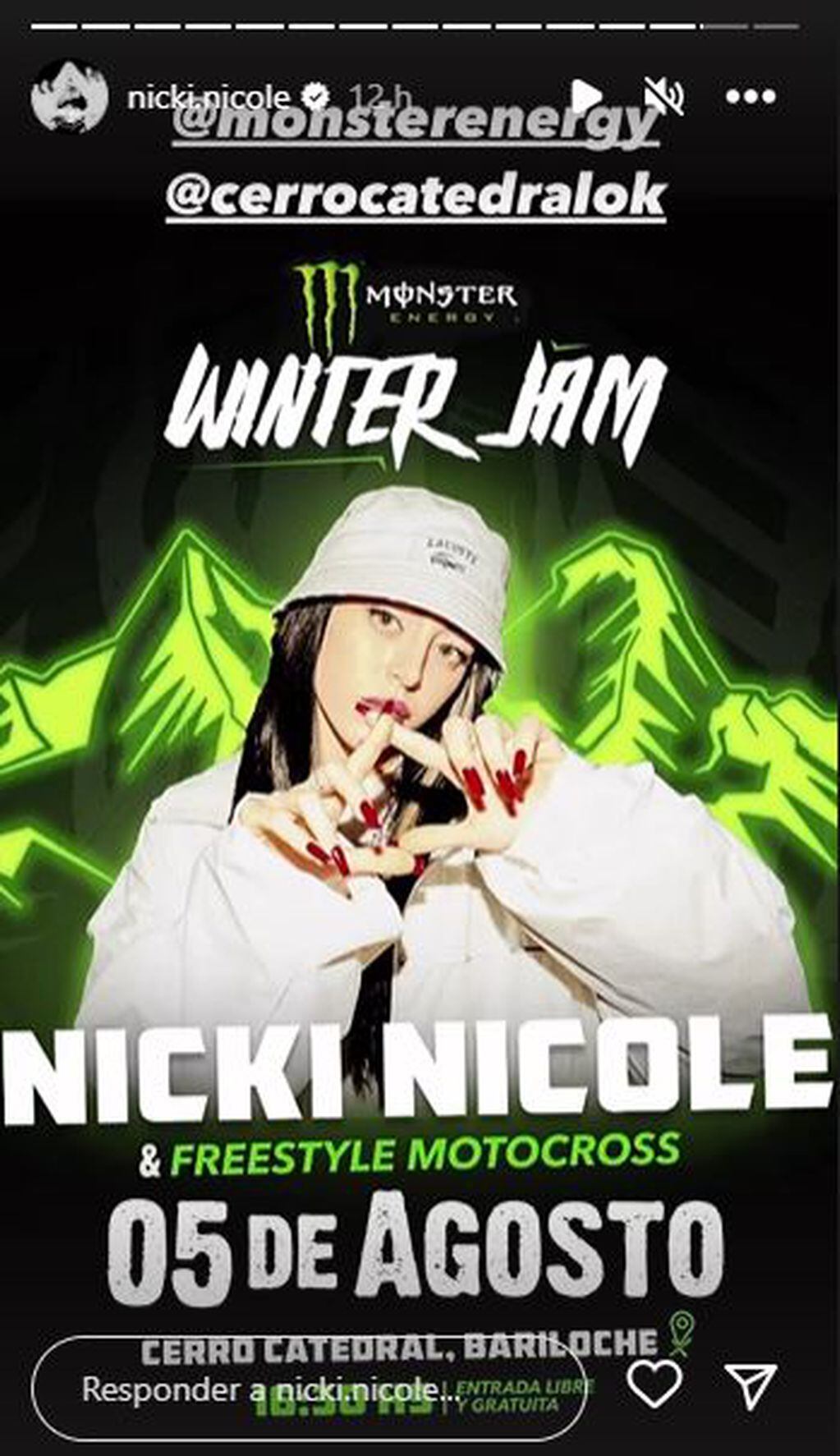 Nicki Nicole dará un show gratuito en el Cerro Catedral: cuándo será y el cronograma completo del festival