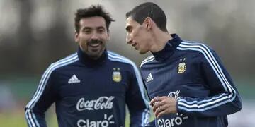 Ezequiel Lavezzi y Ángel Di María