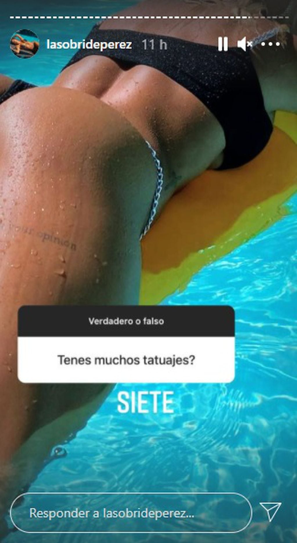 Sol Pérez y su tatuaje íntimo.