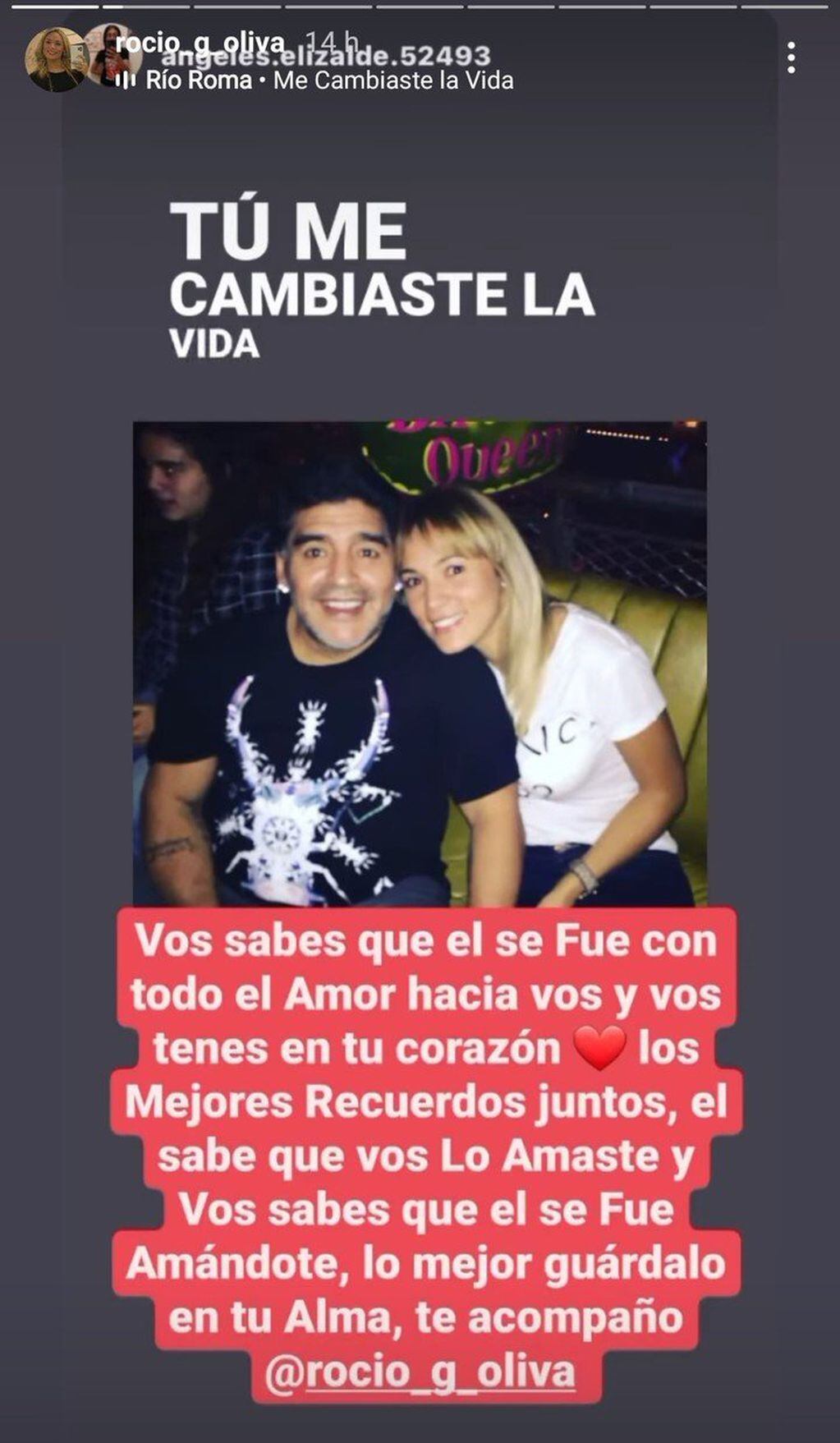 Rocío Oliva publicó fuertes mensajes tras no poder ingresar al velatorio de  Diego Maradona