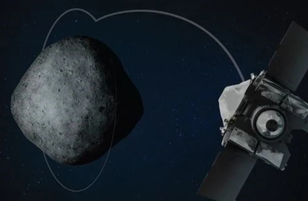 Modelo de asteroide y nave. (DPA)
