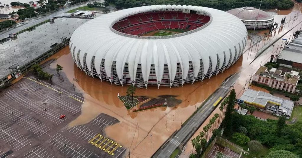 El estadio del Inter tras las inundaciones (Prensa)