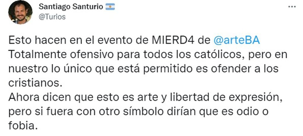 Santiago Santurio, presidente del partido Ciudadanos, opinó sobre la polémica en ArteBA.