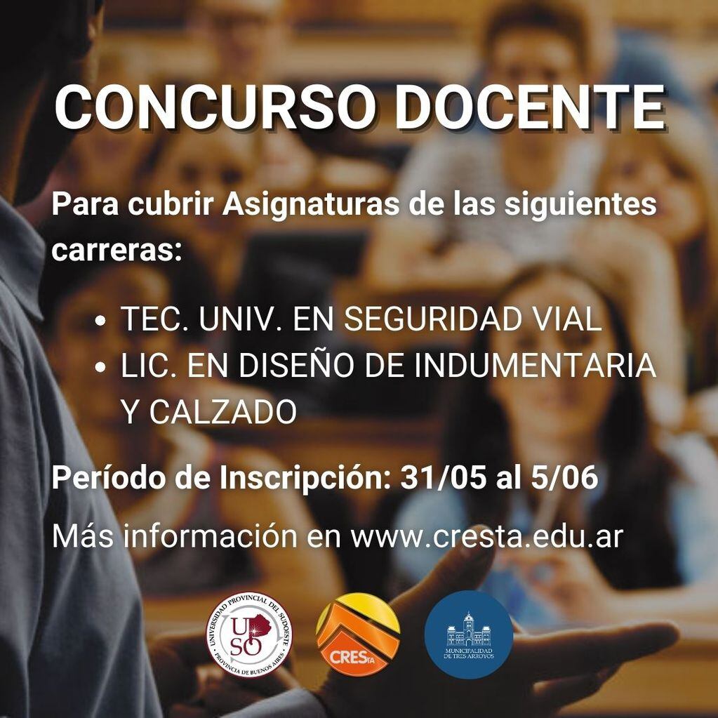 UPSO – Cresta: Nuevo llamados a Concurso Docentes