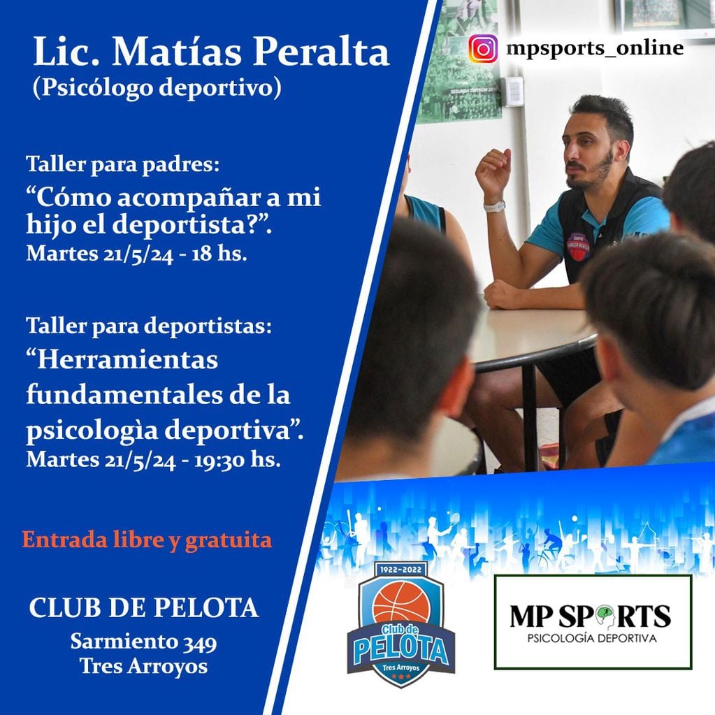 Talleres Deportivos para padres y deportistas en el Club de Pelota