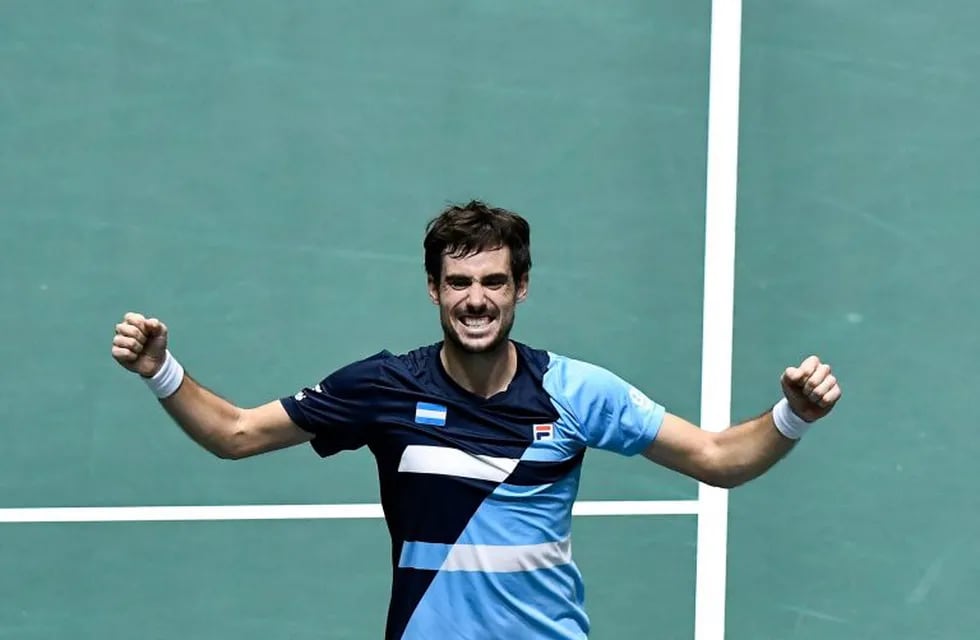 Copa Davis: Guido Pella ganó el primer punto para Argentina ante España. (AFP)
