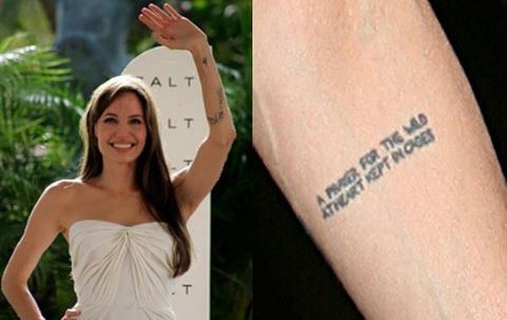 Uno a uno, el significado de todos los tatuajes de Angelina Jolie