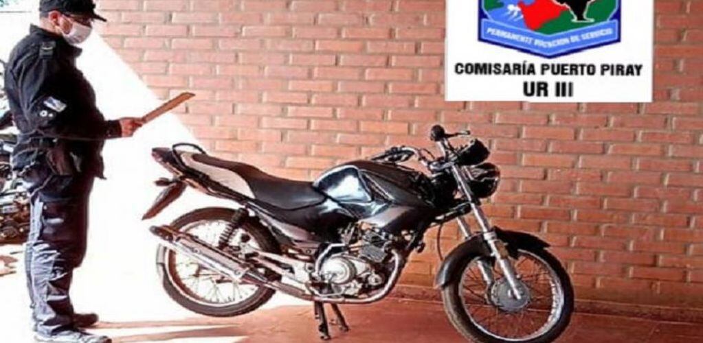 Motocicleta robada a un delivery fue recuperada en Puerto Piray.