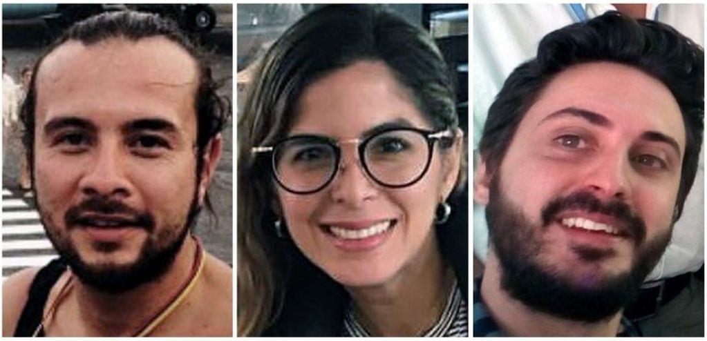 Los periodistas detenidos en Venezuela. De izquierda a derecha: Leonardo Muñoz; Maureen Barriga y Gonzalo Domínguez. (EFE)