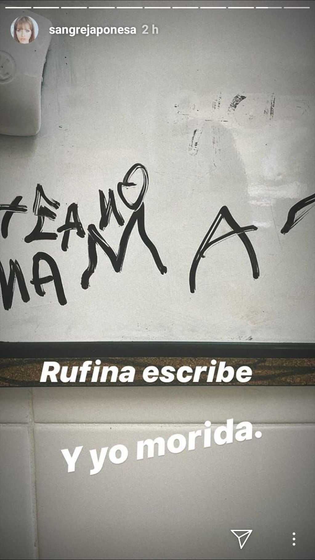 La China Suárez compartió el tierno mensaje de Rufina (INstagram/sangrejaponesa)