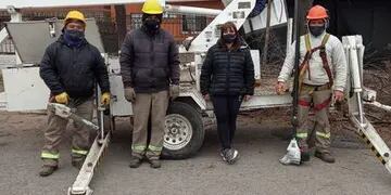 Trabajos de poda en el arbolado público en Soldini
