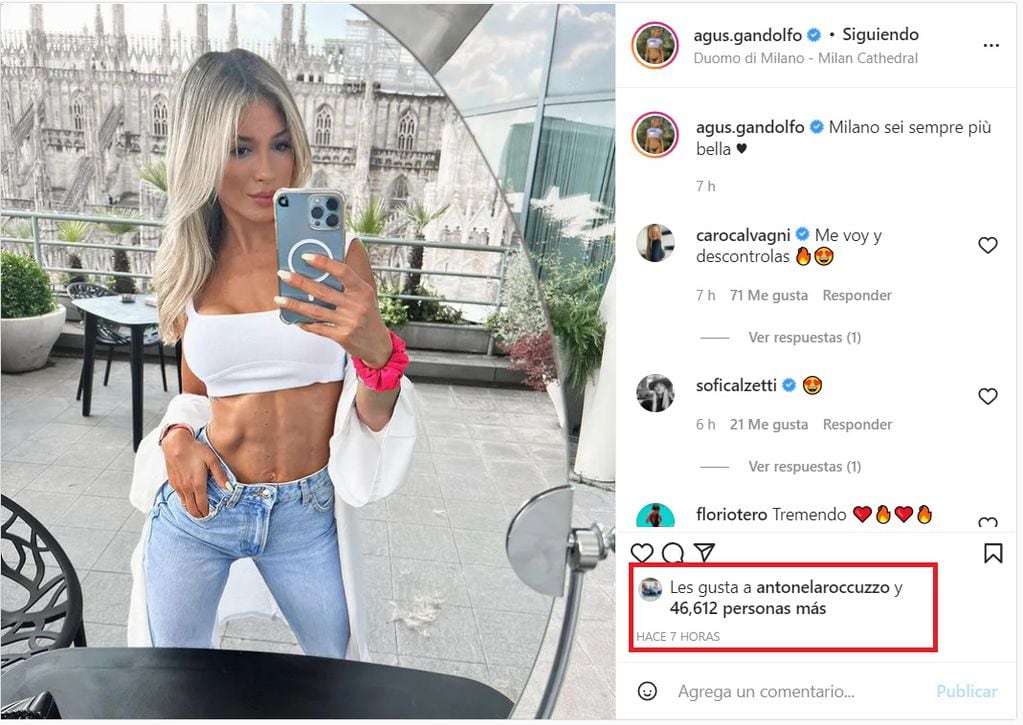 Agustina Gandolfo cautivó con su look casual en Instagram.