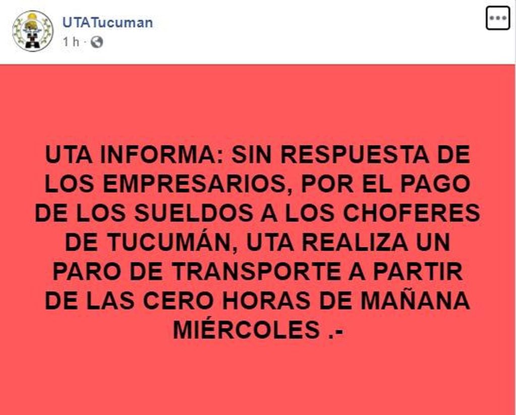 UTA Tucumán.