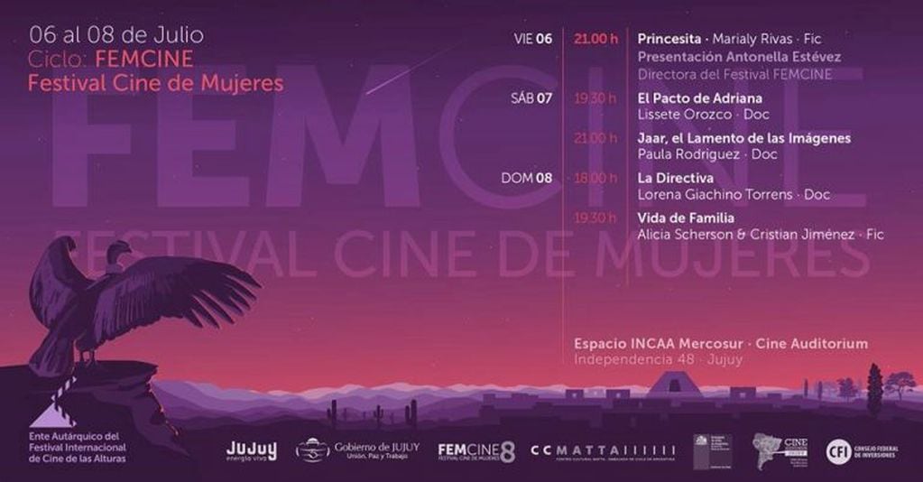 Ciclo de Cine de Mujeres desde el 6 hasta el 8 de julio en Jujuy