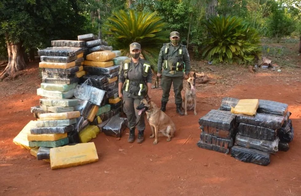 Gendarmería secuestró casi dos mil kilos de marihuana junto a dinero y armas en Caraguatay.