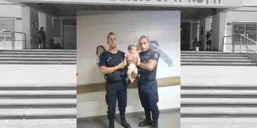 Dos policías le salvaron la vida a una bebé