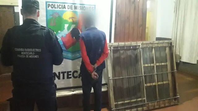 Detuvieron a un joven que transportaba un ventanal robado en Montecarlo