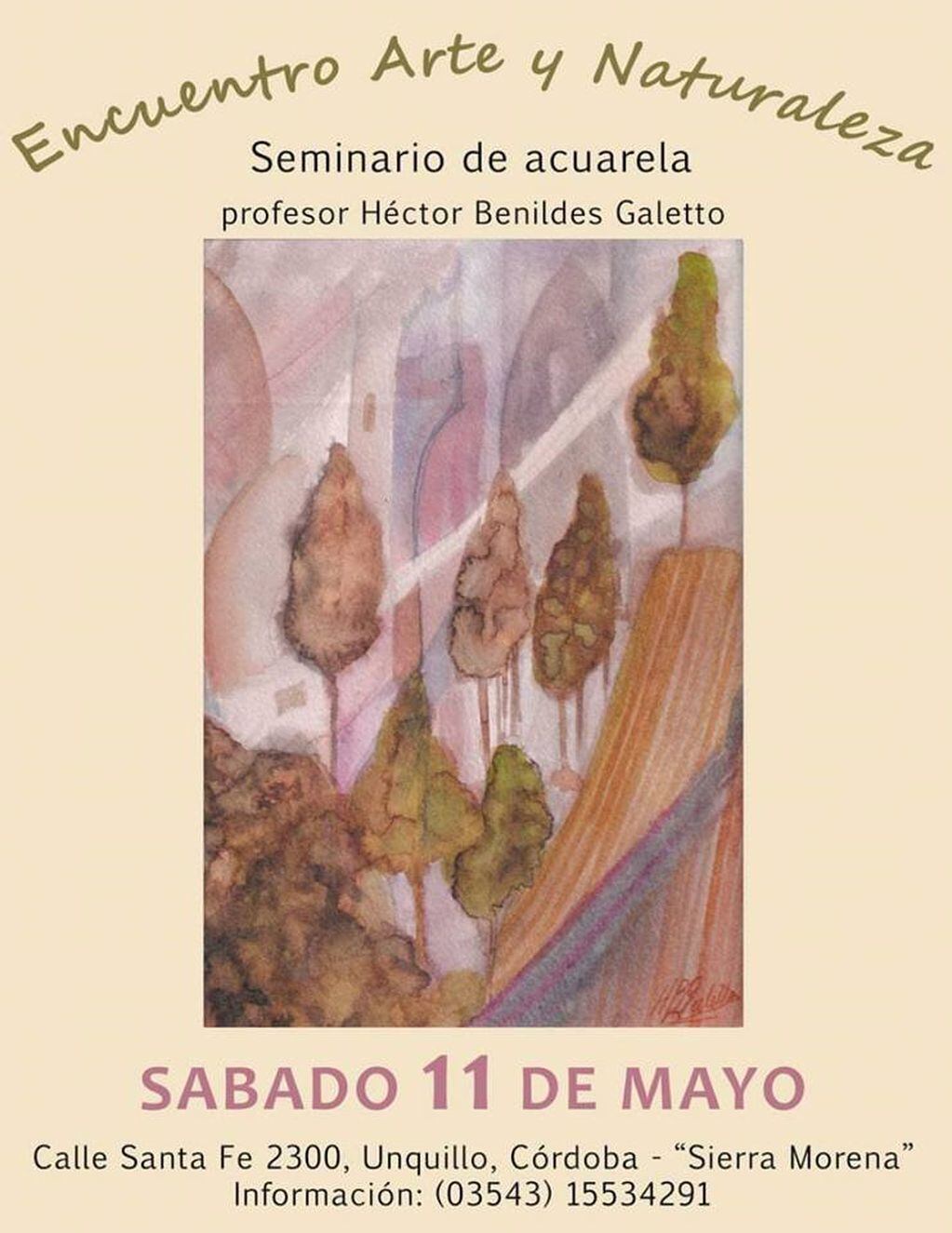 Encuentro Arte y Naturaleza, seminario de acuarela en Unquillo.