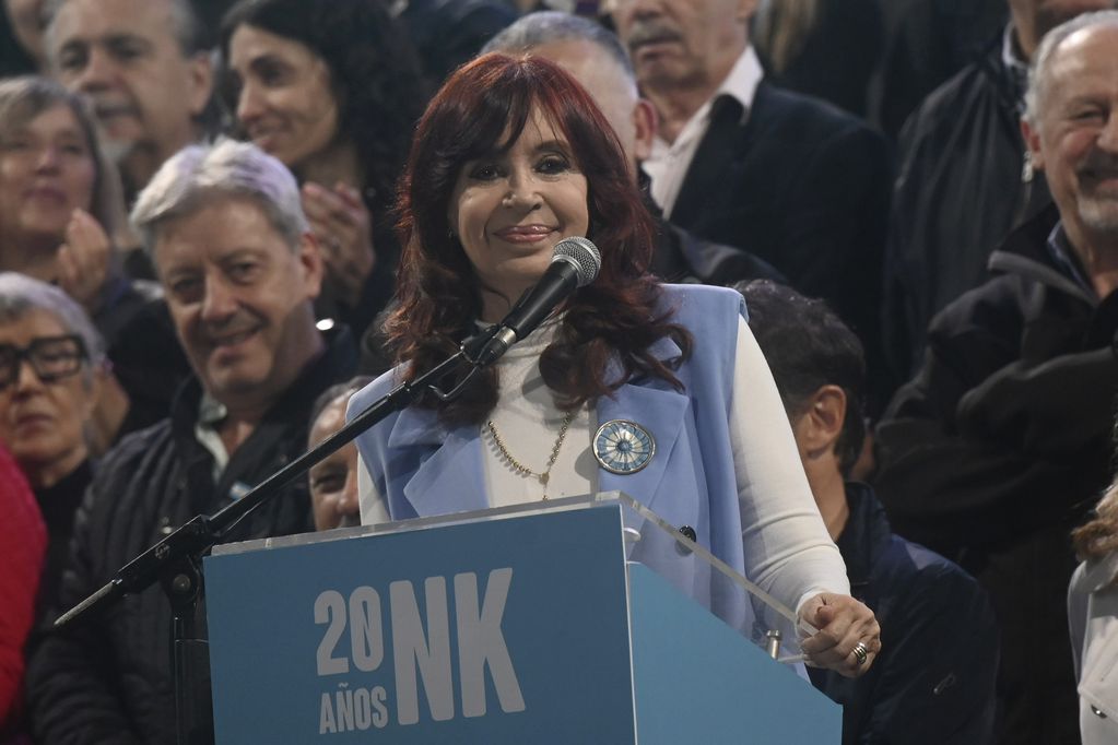 Cristina Kirchner en el acto del 25 de mayo de 2023. (AP Foto/Mario De Fina, Archivo)