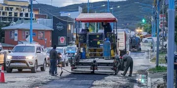 Ushuaia: repavimentaron la Avenida Alem