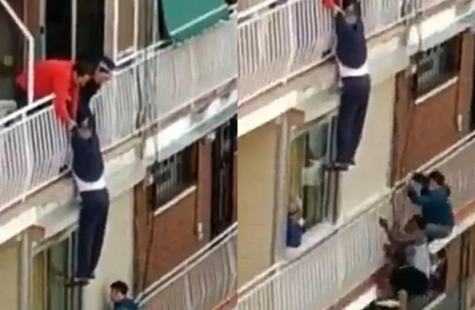 Vecinos salvan a un anciano en Madrid