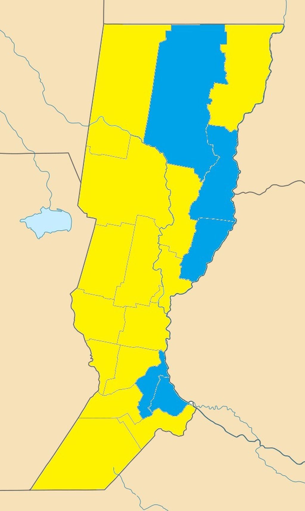 Mapa de senadores de la provincia de Santa Fe tras las PASO 2021.