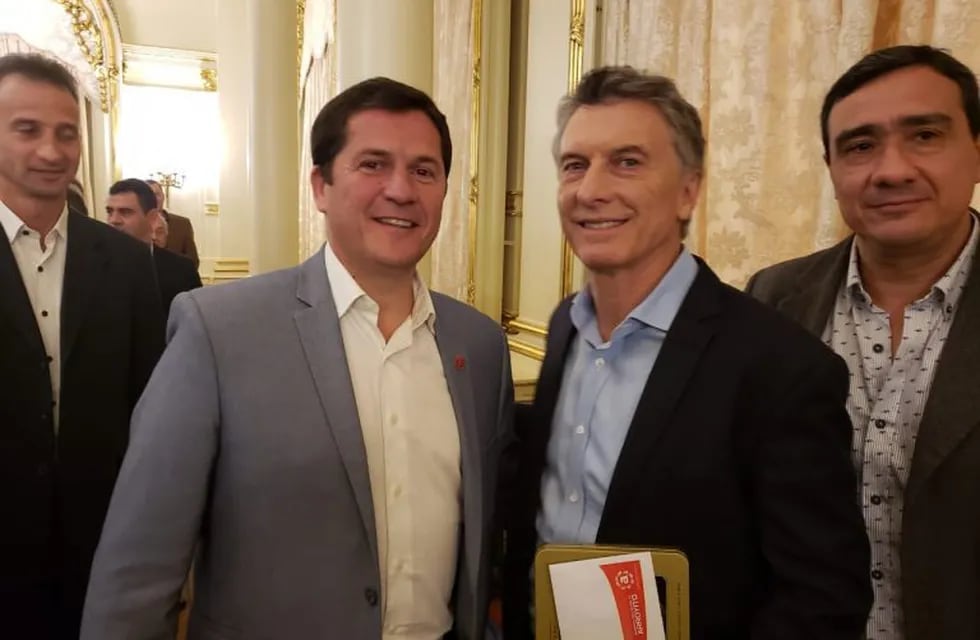 El intendente Mauricio Cravero junto al Presidente Mauricio Macri