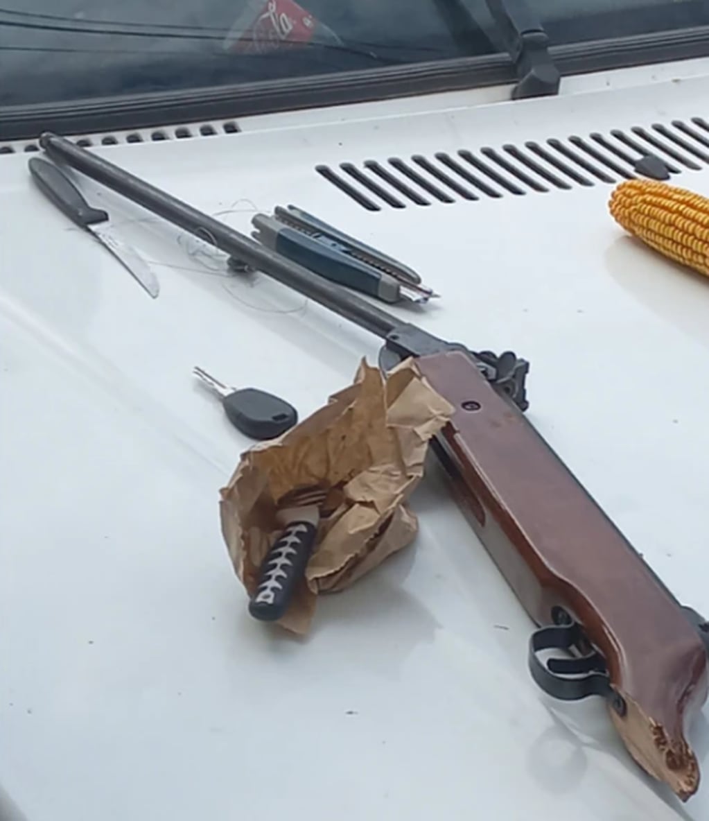 Las armas que portaba el hombre que viajó a La Plata para matar a Cristina Kirchner.