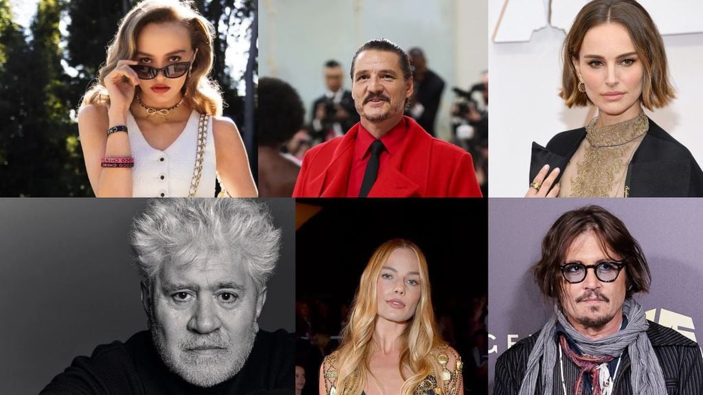 el actor Johnny Depp y su hija Lily-Rose, embajadora de Chanel, Pedro Almodóvar y el actor chileno Pedro Pascal, Margot Robbie,The Weeknd y Natalie Portman.
