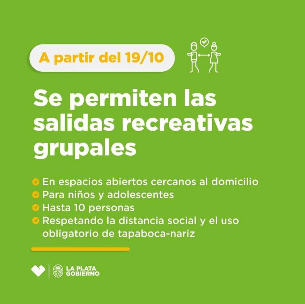 Continuarán habilitadas las salidas recreativas grupales de niños y adolescentes  (Municipalidad de La Plata)