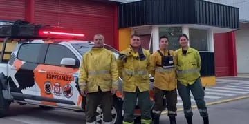 Bomberos de Arroyito en incendios en las Sierras de Córdoba